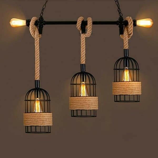 Clervie - Retro Hemp Rope Pendant Lamp | Bright & Plus.