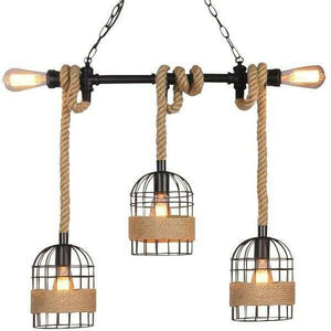 Clervie - Retro Hemp Rope Pendant Lamp | Bright & Plus.