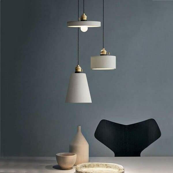 Concrete Vasa Minimalist Pendant Light | Bright & Plus.