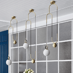 Cradle Brass mid century pulley pendant light | Bright & Plus.