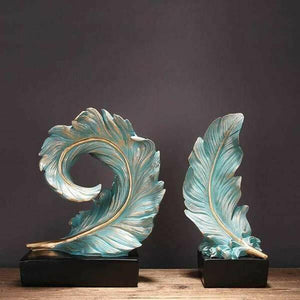 Decorative Blue Feather Figurine | Bright & Plus.