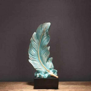 Decorative Blue Feather Figurine | Bright & Plus.