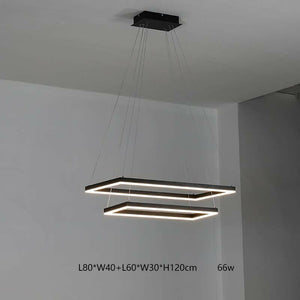 Drun - Brushed Aluminum Modern Simple Square Led Chandelier