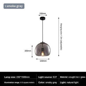 Dustin - Modern Nordic Glass LED Pendant Lamp