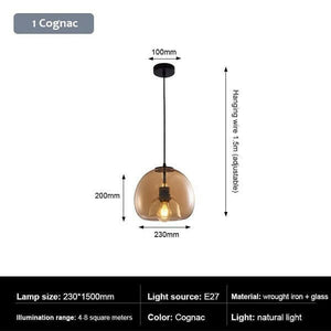 Dustin - Modern Nordic Glass LED Pendant Lamp