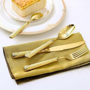 Eleonor Gold Luxury Flatware Set | Bright & Plus.