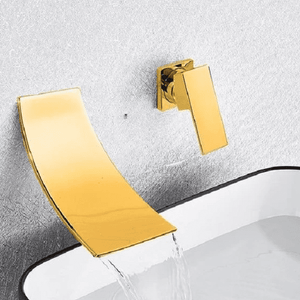 Etienne - Chrome Wall Mount Waterfall Flow Single Handle Faucet | Bright & Plus.