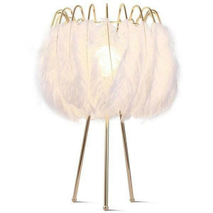 Fillena Modern Minimalist Warm Feather Table Lamp | Bright & Plus.