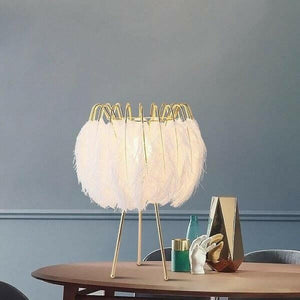 Fillena Modern Minimalist Warm Feather Table Lamp | Bright & Plus.