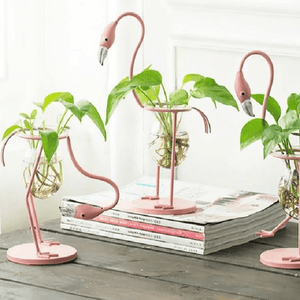 Flamingo Glass Desktop Planter | Bright & Plus.