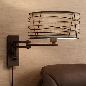 Franklin - Rustic Farmhouse Swing Arm Wall Lamp | Bright & Plus.