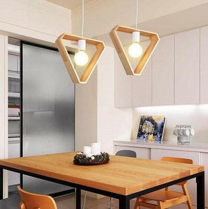 Geometric Hanging Wooden Lights | Bright & Plus.