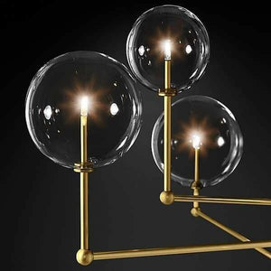 Glass Globe Mobile Three-Arm Chandelier | Bright & Plus.