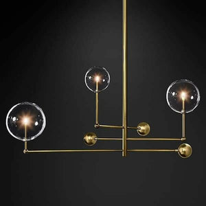 Glass Globe Mobile Three-Arm Chandelier | Bright & Plus.