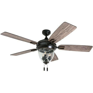 Glencrest - 52" Craftsman Industrial Oil Rubbed Bronze LED Outdoor Ceiling Fan with Light | Bright & Plus.