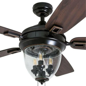 Glencrest - 52" Craftsman Industrial Oil Rubbed Bronze LED Outdoor Ceiling Fan with Light | Bright & Plus.