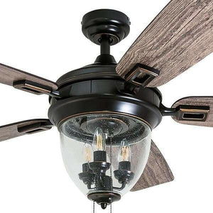 Glencrest - 52" Craftsman Industrial Oil Rubbed Bronze LED Outdoor Ceiling Fan with Light | Bright & Plus.