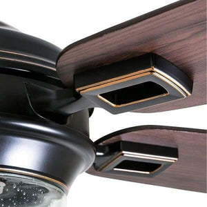 Glencrest - 52" Craftsman Industrial Oil Rubbed Bronze LED Outdoor Ceiling Fan with Light | Bright & Plus.