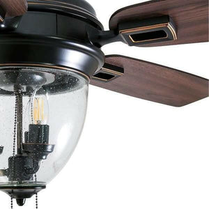 Glencrest - 52" Craftsman Industrial Oil Rubbed Bronze LED Outdoor Ceiling Fan with Light | Bright & Plus.