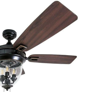 Glencrest - 52" Craftsman Industrial Oil Rubbed Bronze LED Outdoor Ceiling Fan with Light | Bright & Plus.