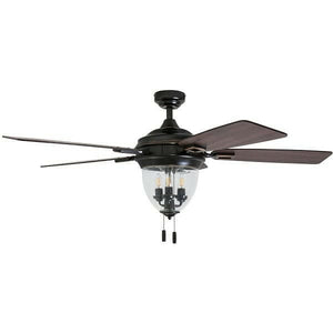 Glencrest - 52" Craftsman Industrial Oil Rubbed Bronze LED Outdoor Ceiling Fan with Light | Bright & Plus.