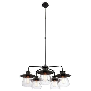 Globe - Light  Rubbed Bronze Chandelier with Glass Shades | Bright & Plus.