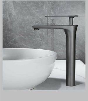 Gunmetal -  Single Lever Hot and Cold Bathroom Sink Tap