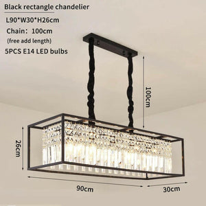 Haakon - Modern Crystal Chandelier Black /Gold Haning Lamp