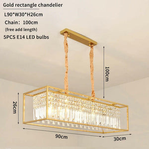 Haakon - Modern Crystal Chandelier Black /Gold Haning Lamp