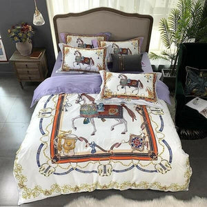 Hampton Royal Horse Duvet Cover Set (4 Pieces) | Bright & Plus.