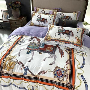 Hampton Royal Horse Duvet Cover Set (4 Pieces) | Bright & Plus.