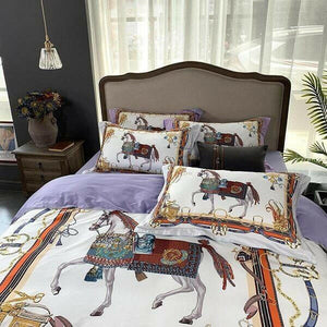 Hampton Royal Horse Duvet Cover Set (4 Pieces) | Bright & Plus.