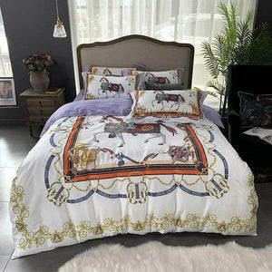 Hampton Royal Horse Duvet Cover Set (4 Pieces) | Bright & Plus.