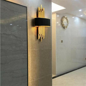 Hanett- LED Gold Metal Sconce | Bright & Plus.