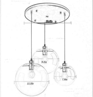 Harper - High Brightness Glass Ball Chandelier | Bright & Plus.