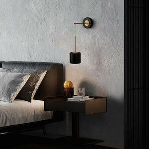 Heimdallr - Calibre Black & Brass Suspended Metal Wall Lamp