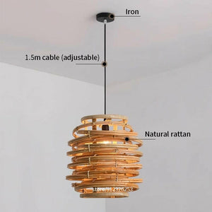 Hirosh - Retro Rattan Shade Lamp