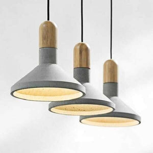 Justin - Wood Concrete Pendant Light | Bright & Plus.