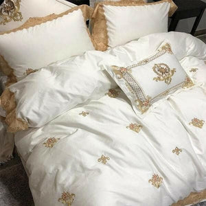 Karlena Oriental Egyptian Cotton Embroidery Luxury Royal Duvet Cover Set | Bright & Plus.