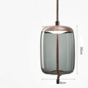 Knot - Design Suspension Lamp Scandinavian Smoked glass and Rope