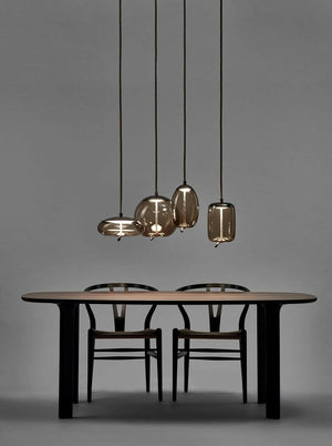 Knot - Design Suspension Lamp Scandinavian Smoked glass and Rope