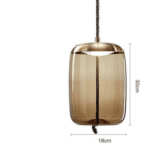 Knot - Design Suspension Lamp Scandinavian Smoked glass and Rope