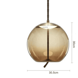 Knot - Design Suspension Lamp Scandinavian Smoked glass and Rope