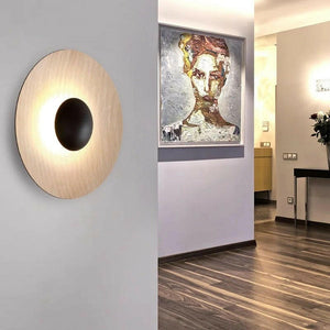 Kool - Nordic Style Wood Grain Round LED Wall Lamp