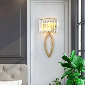 Lan - Oval Cut Fluted Glass Wall Lamp | Bright & Plus.