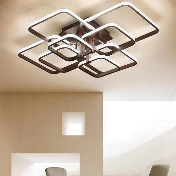 Layered Square Modern LED Chandelier | Bright & Plus.