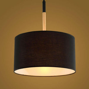 Linka - Solid Wood Light Fixture with Fabric Shade