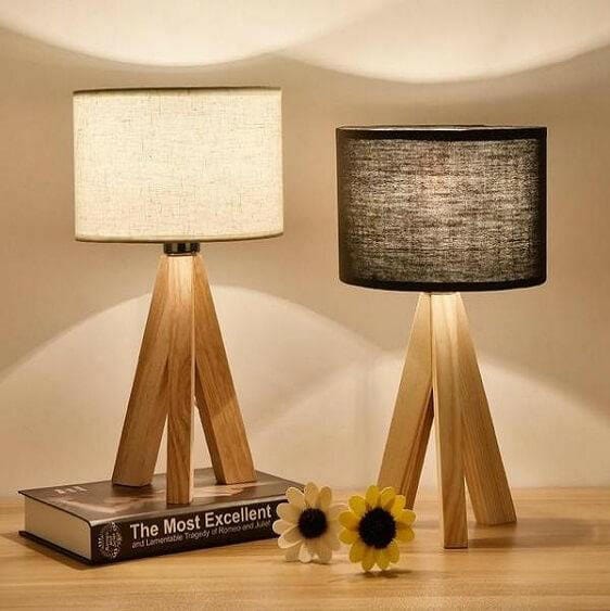 Lizbeth - Three Leg Wooden Base Lamp | Bright & Plus.