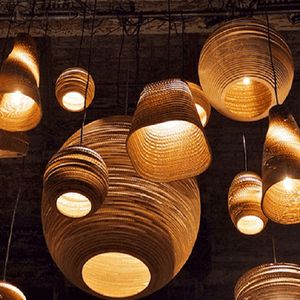 Luminaria Corrugated Board Pendant Light | Bright & Plus.