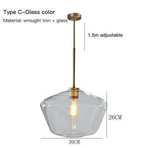 Meriall - Hanging Glass Pendant Lamp